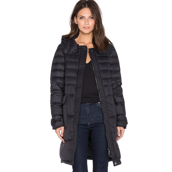 Theory Hoodie Nealia Quilted Long Jacket Navy - Picture 1 of 5